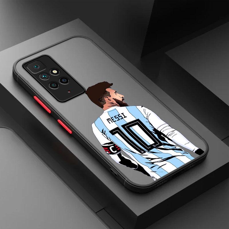 Case For Xiaomi Redmi Note 11 10 Pro 12 13 12S 11S 10S 9 9S 8 10C 9A 9C 8T 9T PC Hard Funda Phone Cover Football Man M-Messi 10