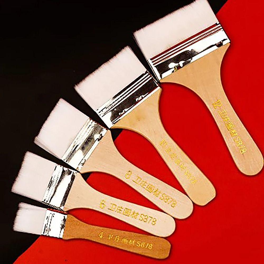 12Pcs/Set Multipurpose Art Paint Brush Set White Assorted Sized Painting Brushes Nylon Wooden Handles Barbecue Brush