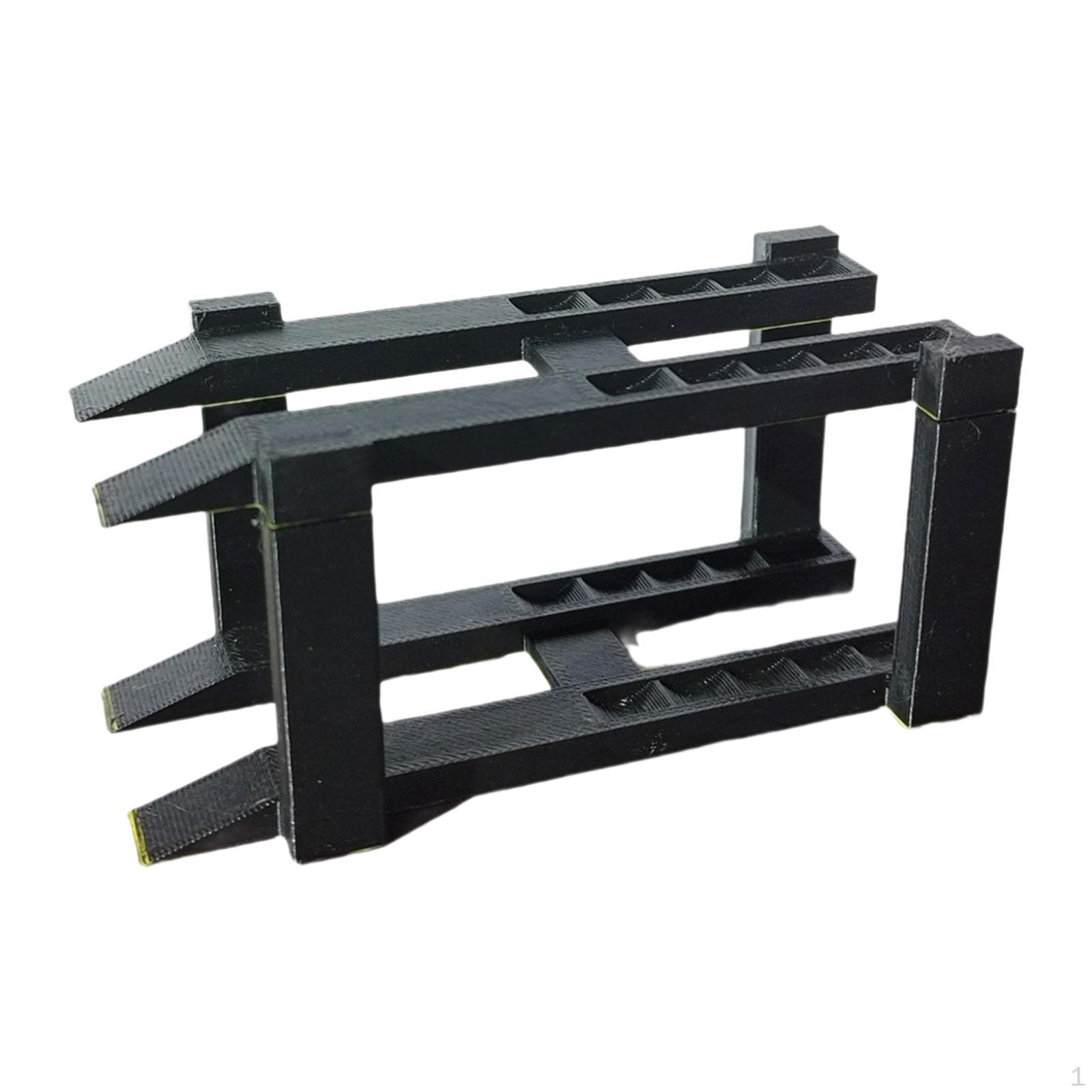 

1/64 Scale Vehicle Display Stand Auto Repair Decoration Diecast Realistic Miniature Parking Lot 2 Layer Black