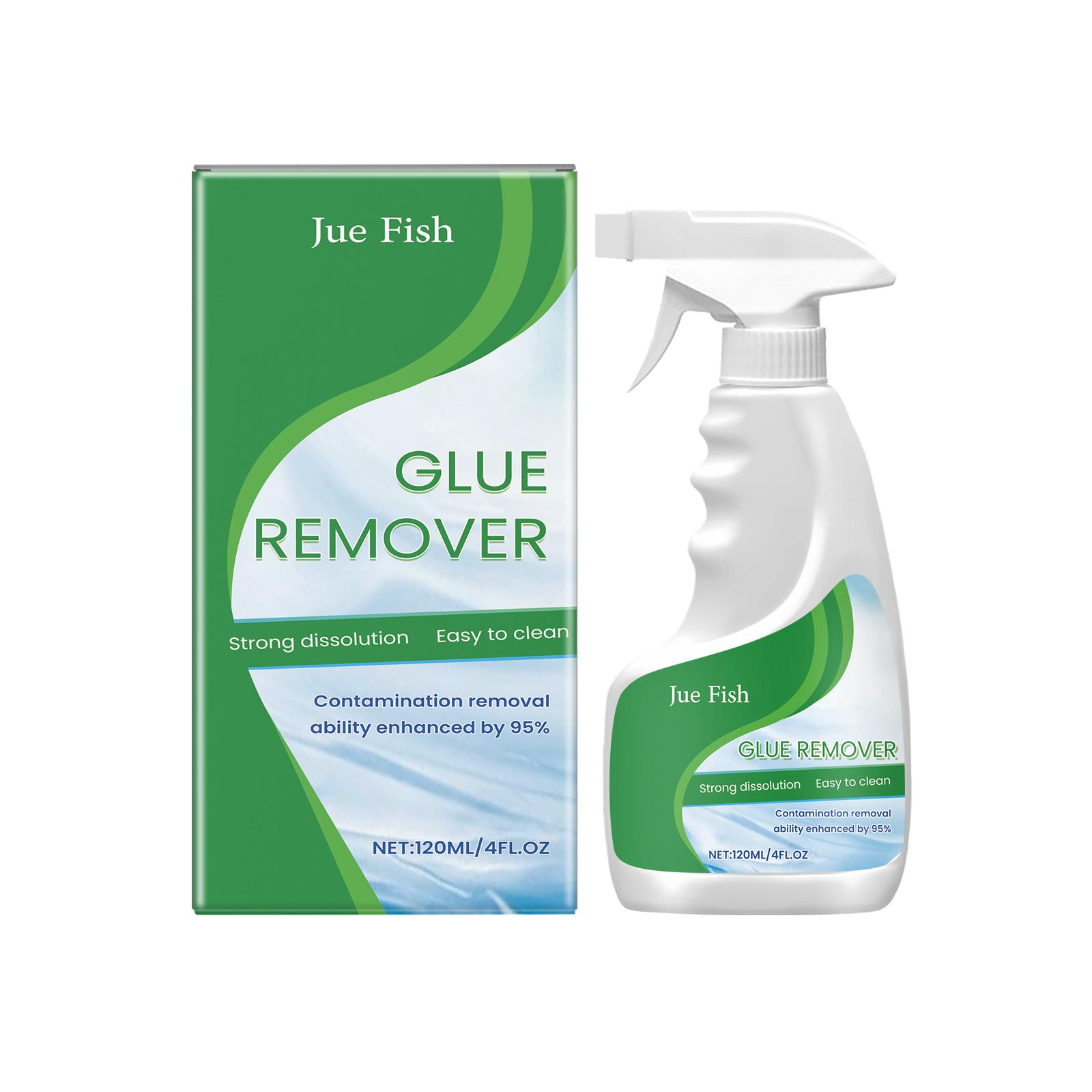 

Jue-Fish Home Adhesive Remover, Glass Door and Window Sticker Glue Cleaner, Universal Glue Residue Removal Spray 120ml
