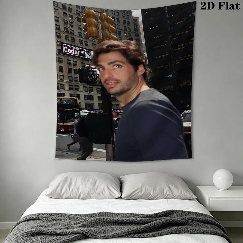 Carlos Sainz Wall Tapestry Aesthetic Wall Hanging Printed Fabric Blanket Decorative Tapestries for Bedroom Living Room Home Decor