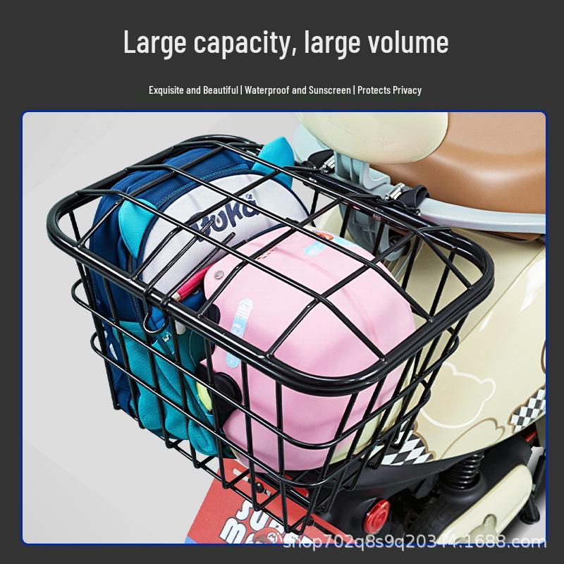 Electric Motorcycle Rear Storage Basket for Helmet and Gear