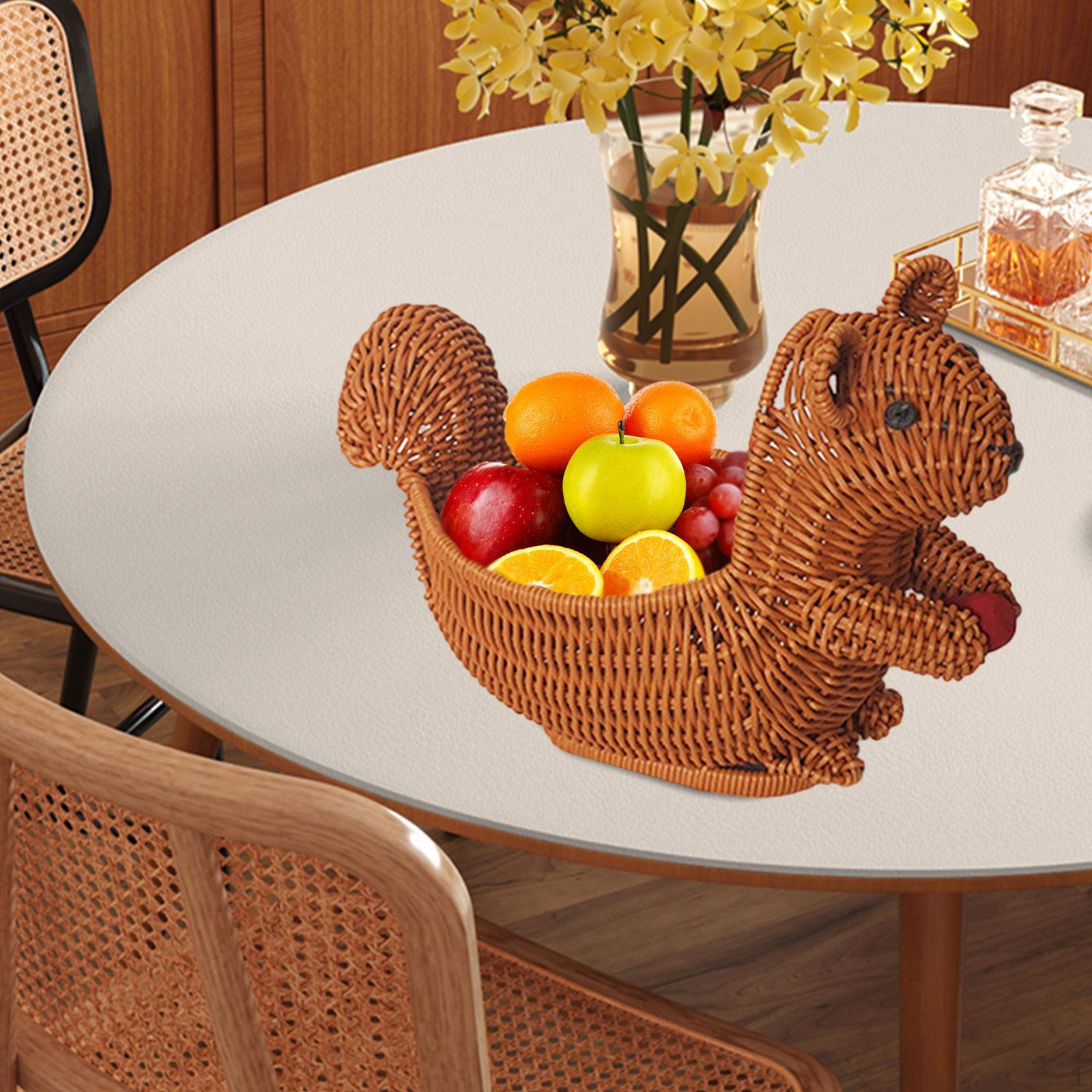 

Плетеная корзина для еды в форме животного, лоток для овощей для домашней кухни Squirrel 28x15x22cm