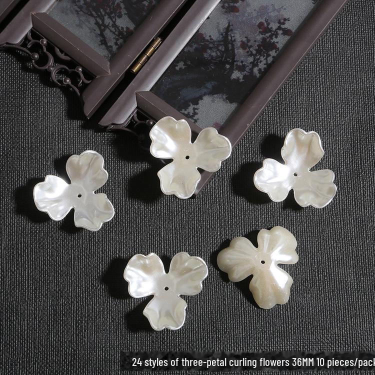 DIY sada dětských vlasových doplňků: ABS perla, Akrylový květ, Lístky lilie a chryzantémy