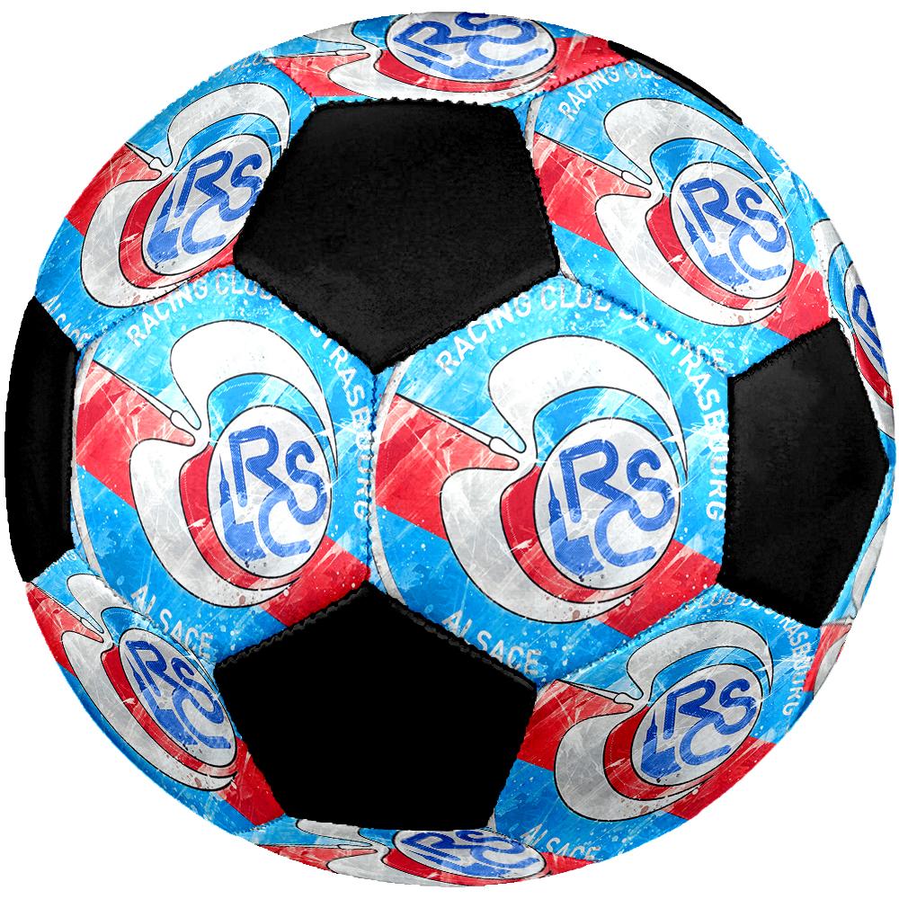 SIZE 5 RC Strasbourg Alsace Soccer Ball Colorful All Ages Machine Stitched PVC Competition Ready Durable High-Bounce