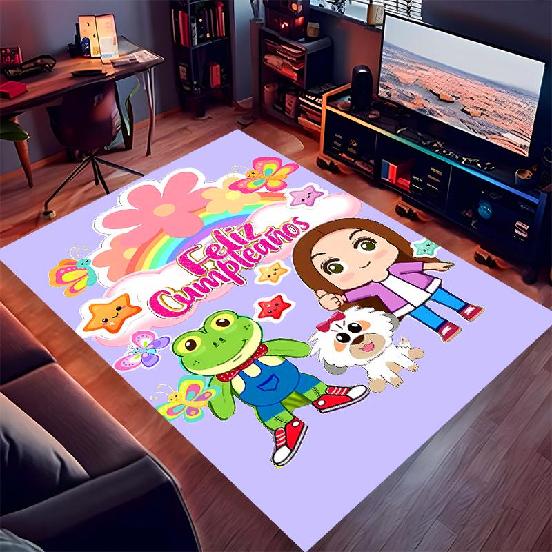 1pc Rhene Print Area Rug - Soft,Washable Non-Slip Indoor Mat for Office Chairs,Living Room,Home Office Decorative Rug