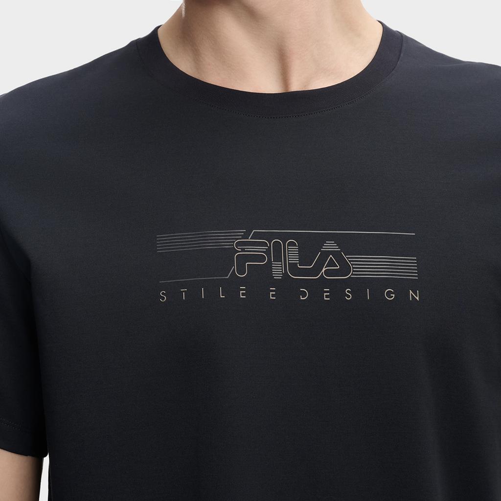 Fila White Minimalist Fashion Classic Basic Casual Sports Versatile Comfortable Short Sleeve T-Shirt Men T-Shirts Legendary-Blue F11M613102FNV