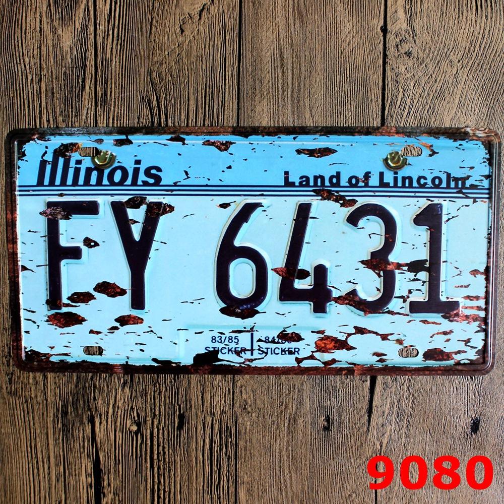 Retro License Plate Frameless Iron Restaurant Bedroom Hotel Decoration
