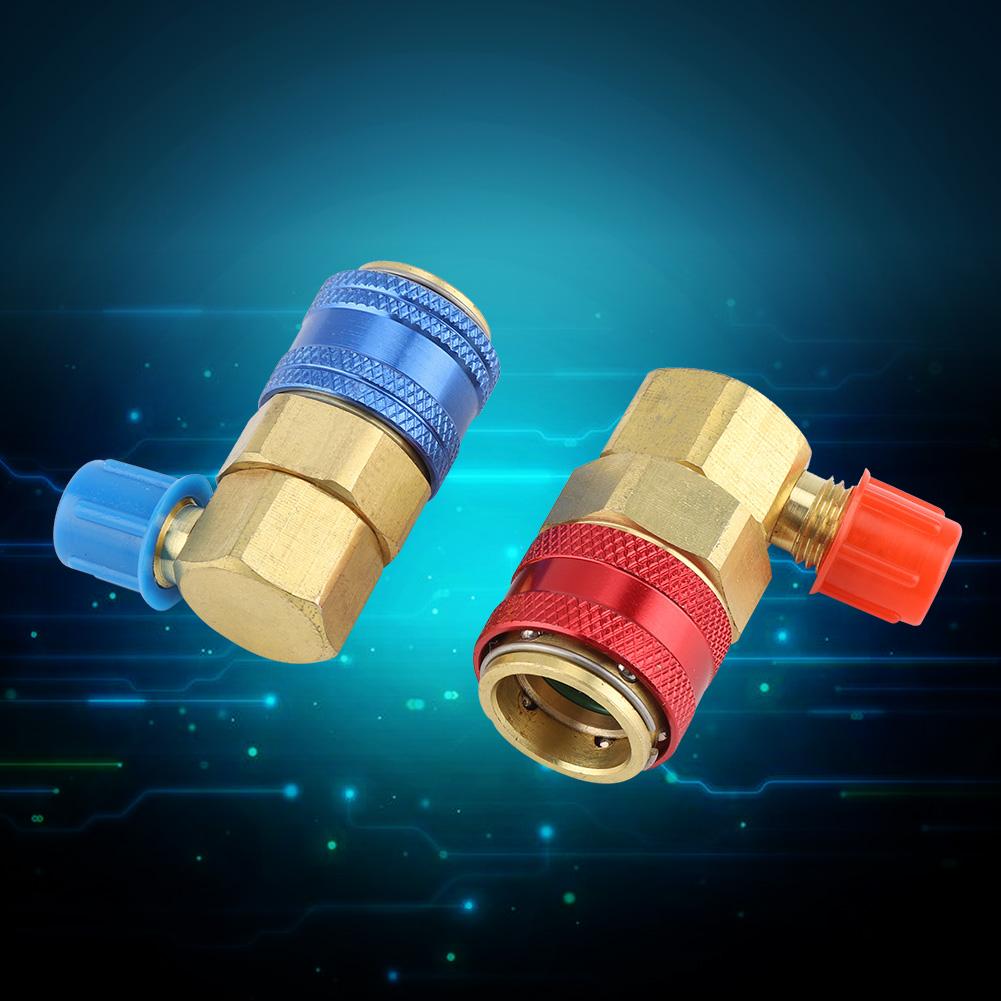 Pair of R134a Car Air Condition Fluoride Joints Quick Couplers Connectors for Refrigerant R134a