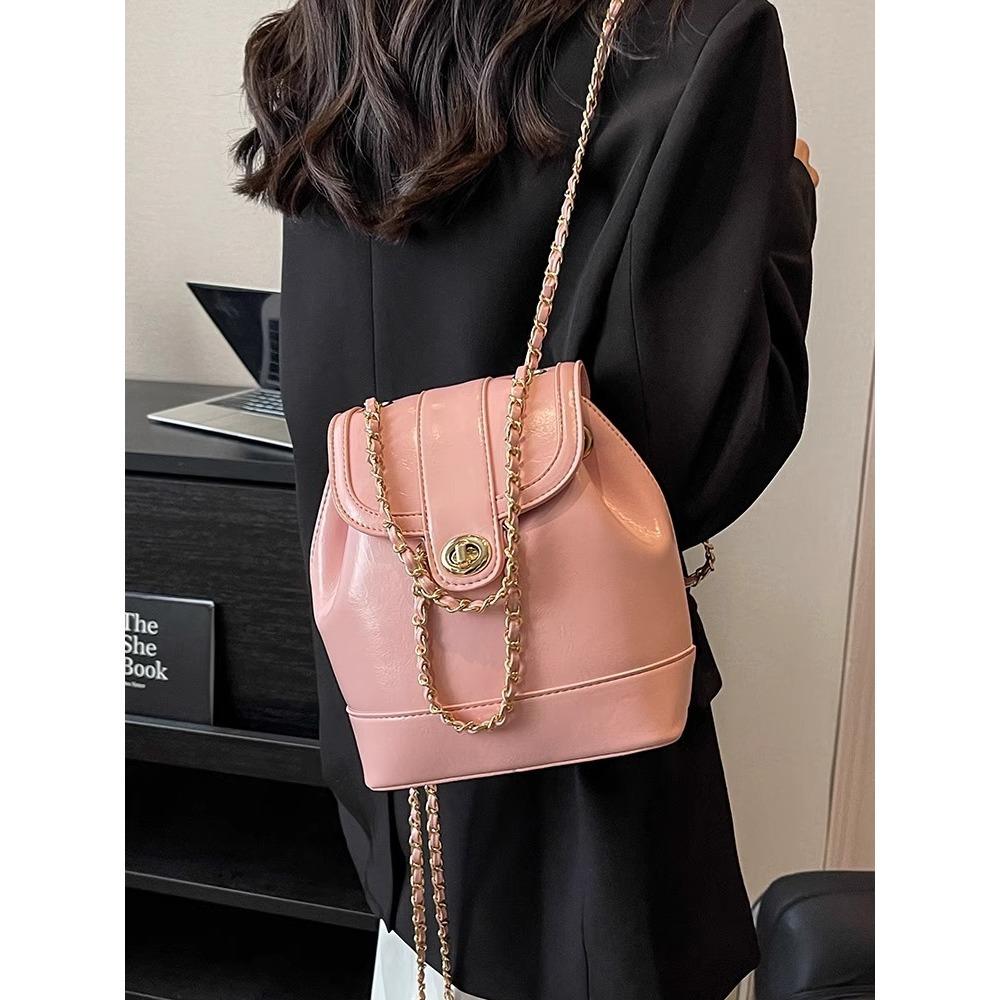 Premium Texture Small Bag Women's Versatile 2025 New Chain Messenger Bag Popular Backpack Bucket Bag