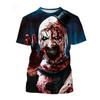 Summer Hot Selling Fashion Horror 3D Printing Horror Clown Creative Personality Casual T-shirt