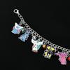 Anime Bracelet for Women, Eevee Pendant, Enamel Charm Bangle, Hand Chain, Cute Cartoon, Fashion Jewelry, Gifts for Girl