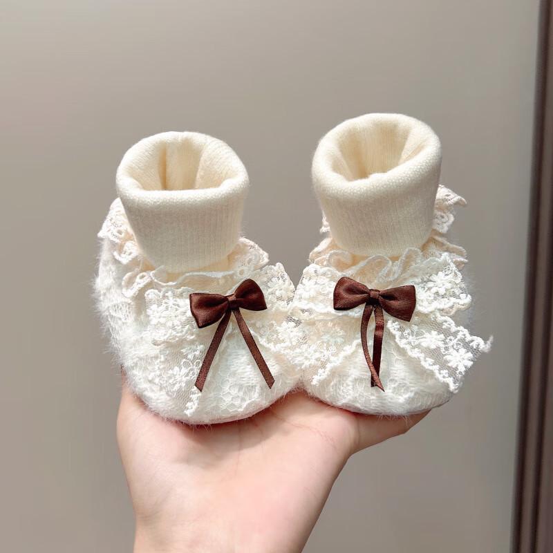 Autumn Winter Warm Velvet Baby Shoes: Anti-Drop Cotton Socks for 0-1 Year Old Girls (3-12 Months)