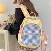 Schoolbag New Japanese Plaid Ins Backpack Cute Large Capacity Girl Lightweight Backpack College Student Versatile Schoolbag