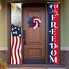 4th of July Patriotic Door Banners Outdoor Patriotic American Flag Hanging Porch Sign for Independence Day Memorial Day Decor