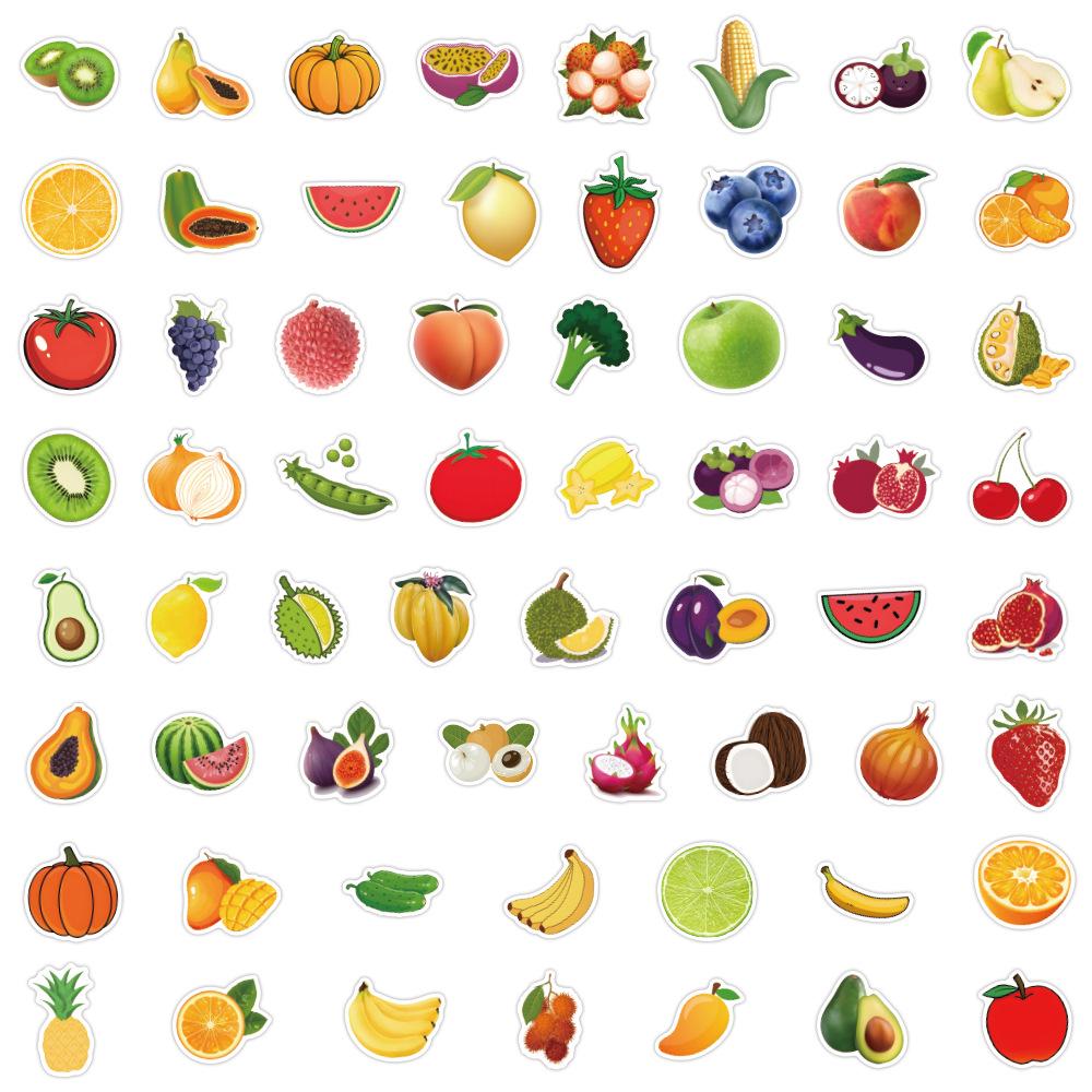 

60 Sheets Fruit Graffiti Stickers for Notebook, Luggage, or Journal Decoration