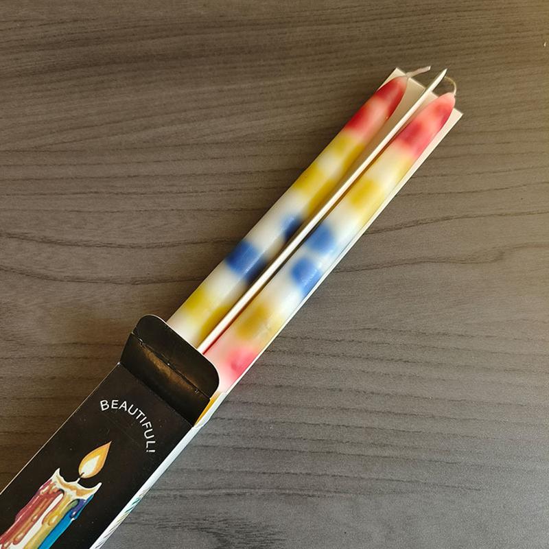 

2 шт. Конусные подсвечники Вечеринка по случаю дня рождения Без запаха Украшение стола Цветная свеча-капля Дом Высокие для вечеринки 25 см 2x25cm