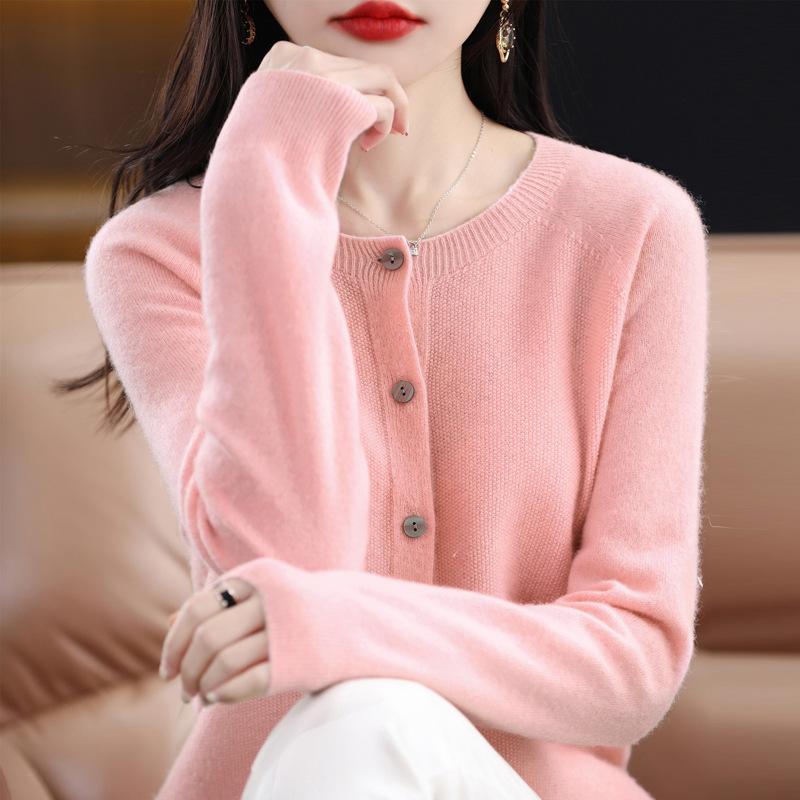 Women Cardigan Super Warm Sweaters O-neck Loose Female Clothes Ladies' Solid Color Knitwear Tops Plus Size