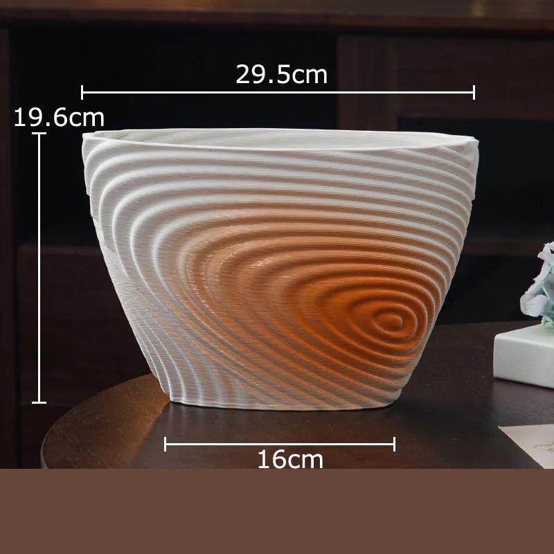 Wave Striped Ceramic Vase Creative Plant Pot Table Decoration Ornaments Flower Arrangement Floral Vases Room Aesthetic Decor
