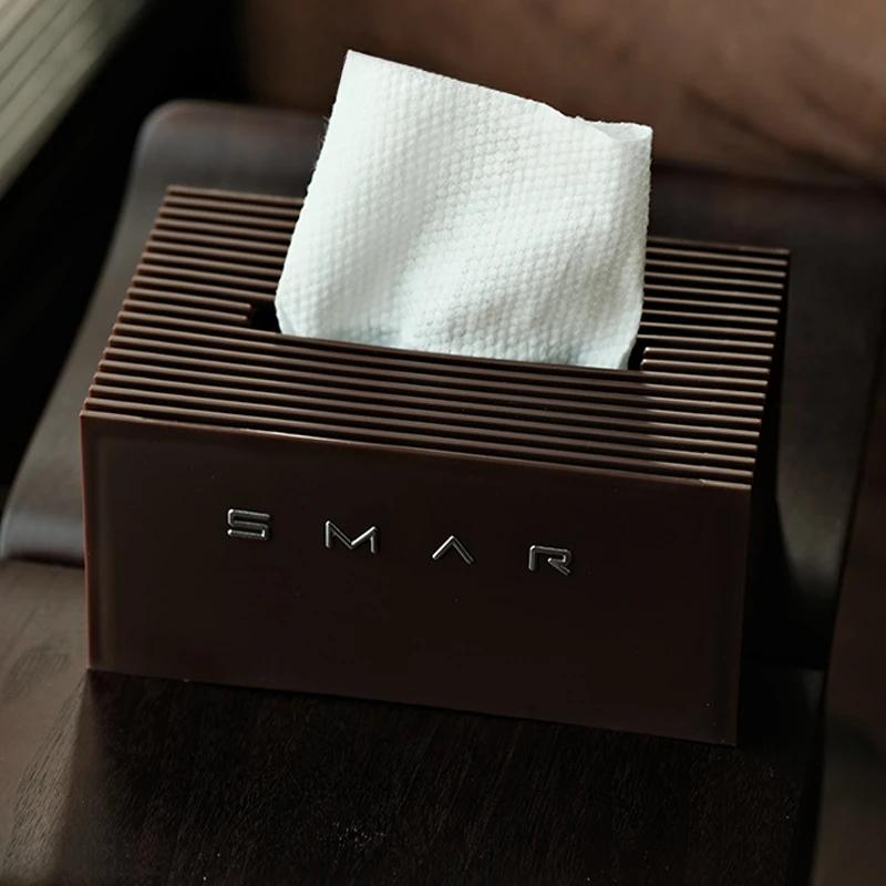 

Simple Modern Nordic Tissue Boxes Luxury Creative Living Room Kitchen Table Tissue Boxes Paper Storage Organizer Box Home Decor коричневий