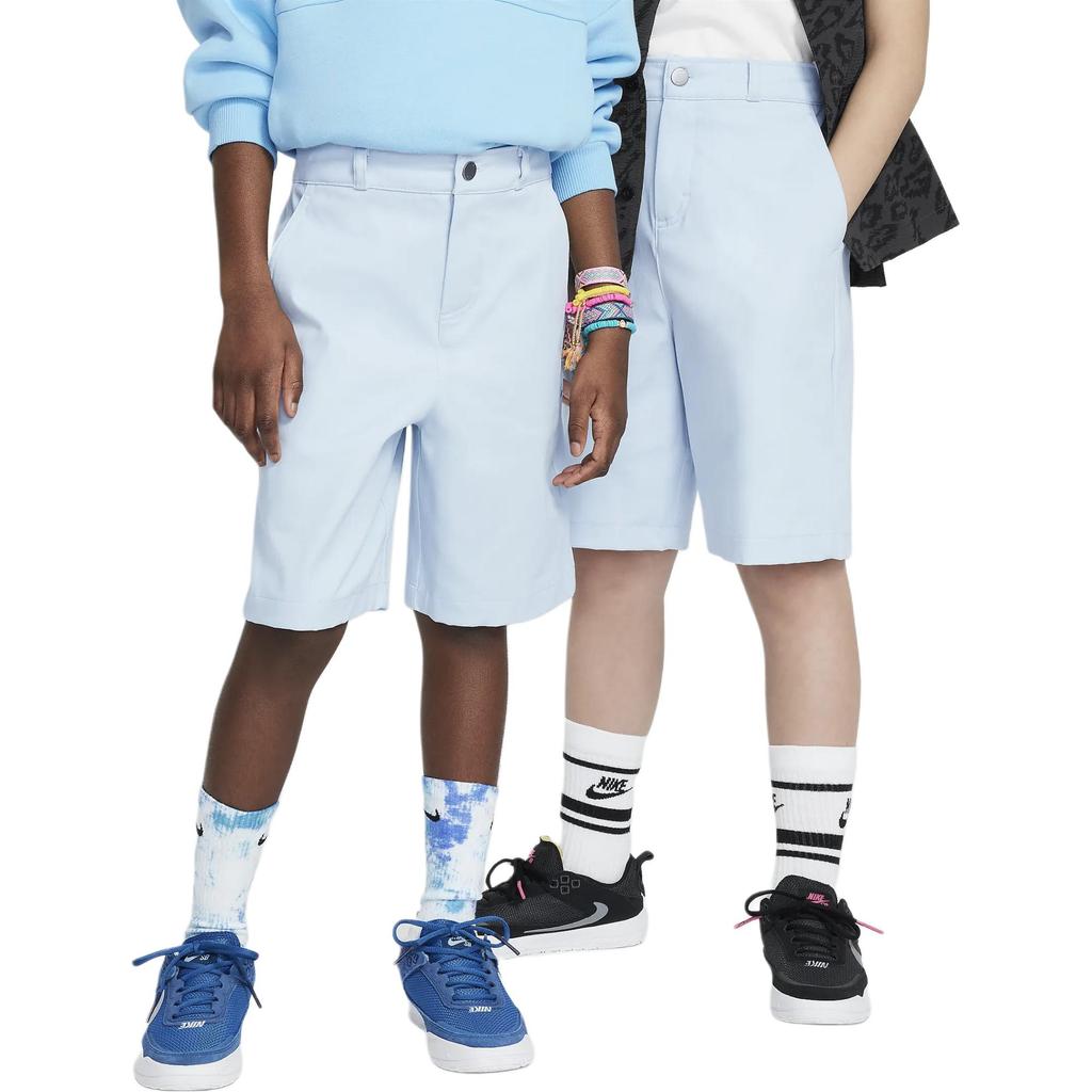 Nike Simple Comfortable Versatile Solid Color Shorts Kids Shorts Light-Arsenal-Blue Football-Grey FN9217440