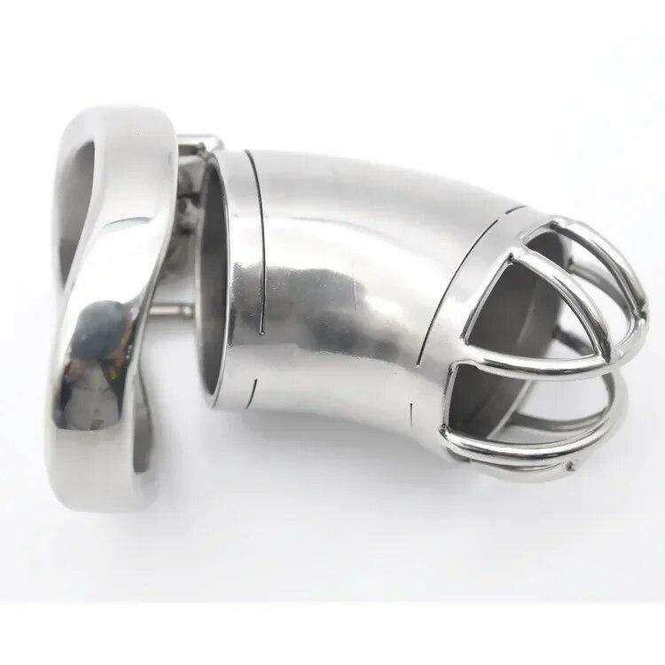 New Ball Stretcher Chastity Belt Stainless Steel Stealth Lock Male Chastity Device Delay Ejaculation Cock Cage Penis Cock Ring