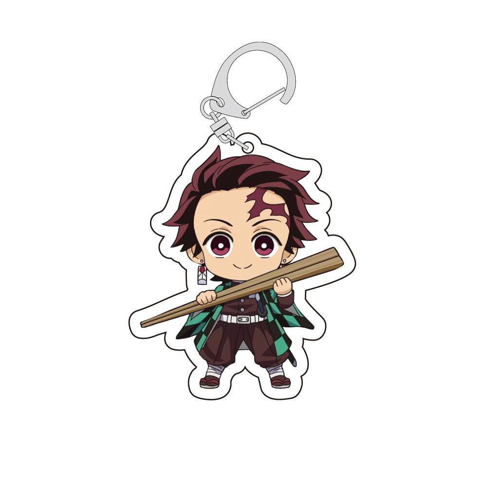 Demon Slayer Kimetsu Yaiba Tanjiro Nezuko Tokito Muichiro Acrylic Double Sided Keychain Transparent Anime Pendant Cosplay No Carry Mini Lightweight