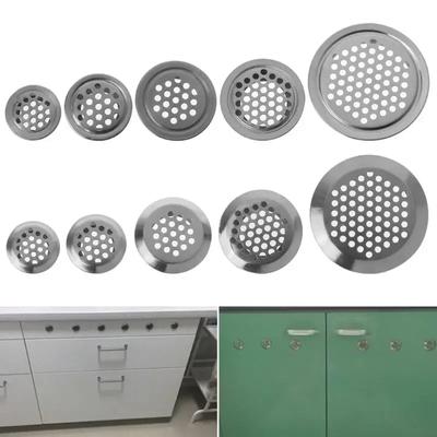 10pcs Round Cabinet Air Duct Vent Dia.19mm-53mm Steel Louver Mesh Hole Plug Decoration Cover Wardrobe Grille Ventilation Systems