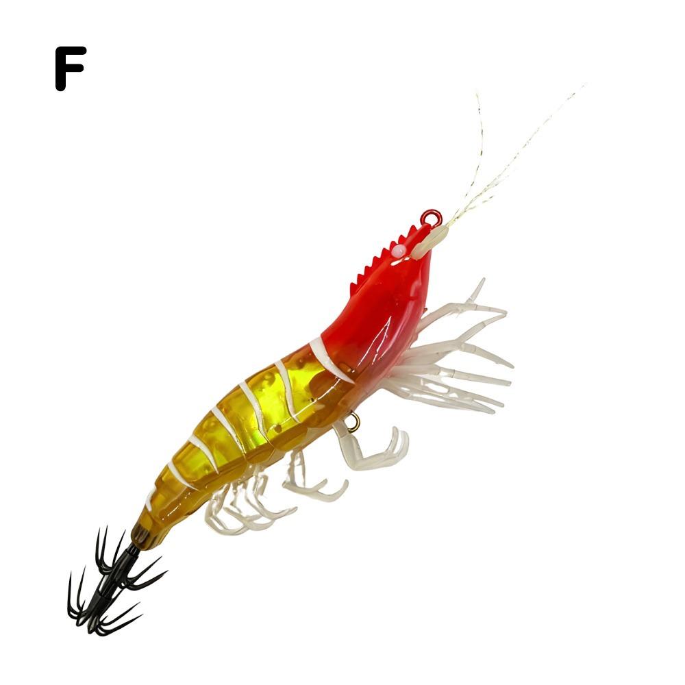 Shrimp 10.9g 80mm Squid Jig Luminous Horizontal Slow Sinking Lure Webfoot Wood Shrimp Artificial Calamar Cuttlefish Fishing