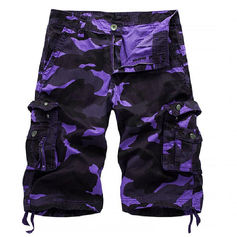 2025 Men's Multi-Pocket Cargo Camouflage Mid-Length Shorts for Casual and Sports Activities