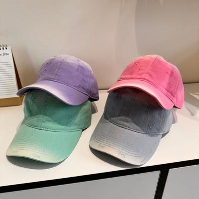Spring and Summer Retro Trendy Brand Baseball Cap for Women Washing and Old Gradient Color Baseball Cap Korean Street Style Bent Brim Hat Men