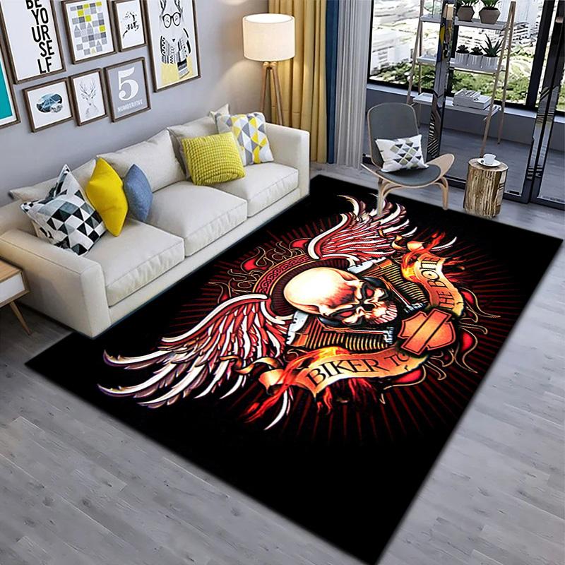 Gang Motorcycle enthusiasts Hells Angels Motorcycle Club carpet is suitable for living room and bedroom doormats office balcony decorative carpet V8