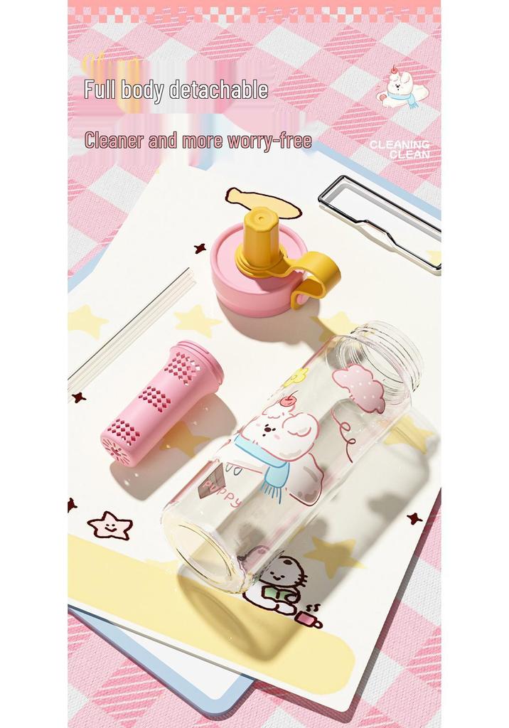 Lovely Macaron Pet Straw Cup: Cute, Creative & High-Value Plastic Gift for Students