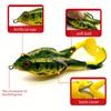 3pcs Double Helix Propeller Surface Frog Lure Set, Rotating Tail Floating Swing Bait with Sharp Hook, Suitable for Perch and Other Freshwater Fishing