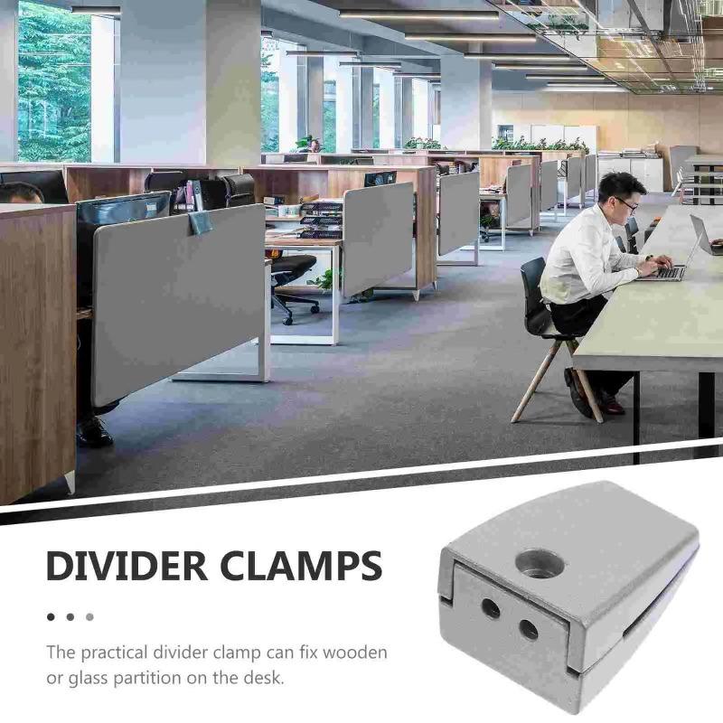 4 Pcs Bracket Glass Clip Office Divider 6X45CM Aluminum Alloy Partition Clamp Desk Clamps for