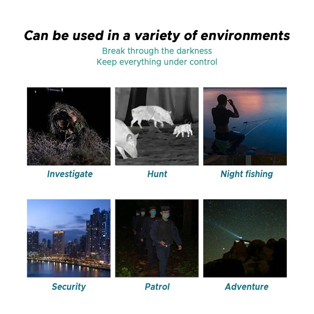 Xtahdge Digital Night Vision Binoculars, All Black, Full Color, 4K, All Black, 800 Meter Large Screen, Infrared Telescope