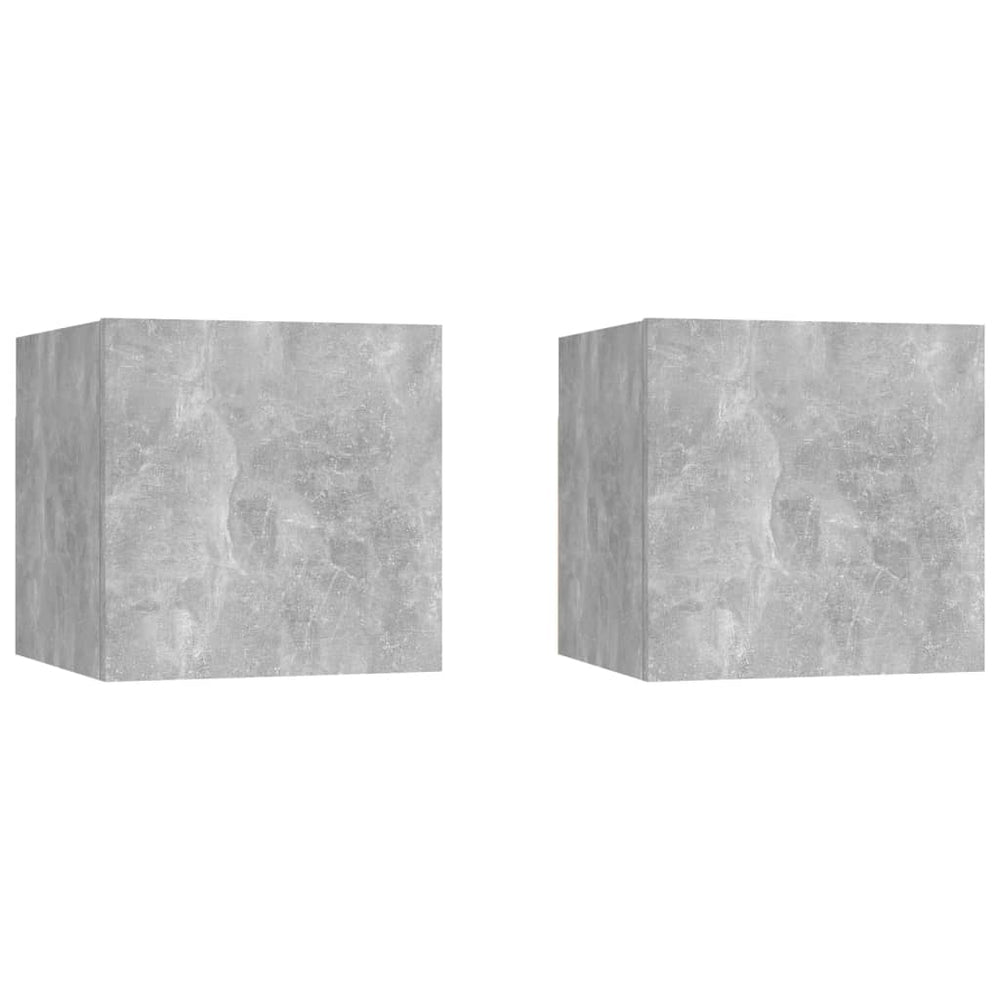 Tables de chevet 2pcs  béton 30,5x30x30cm Bois d'ingénierie