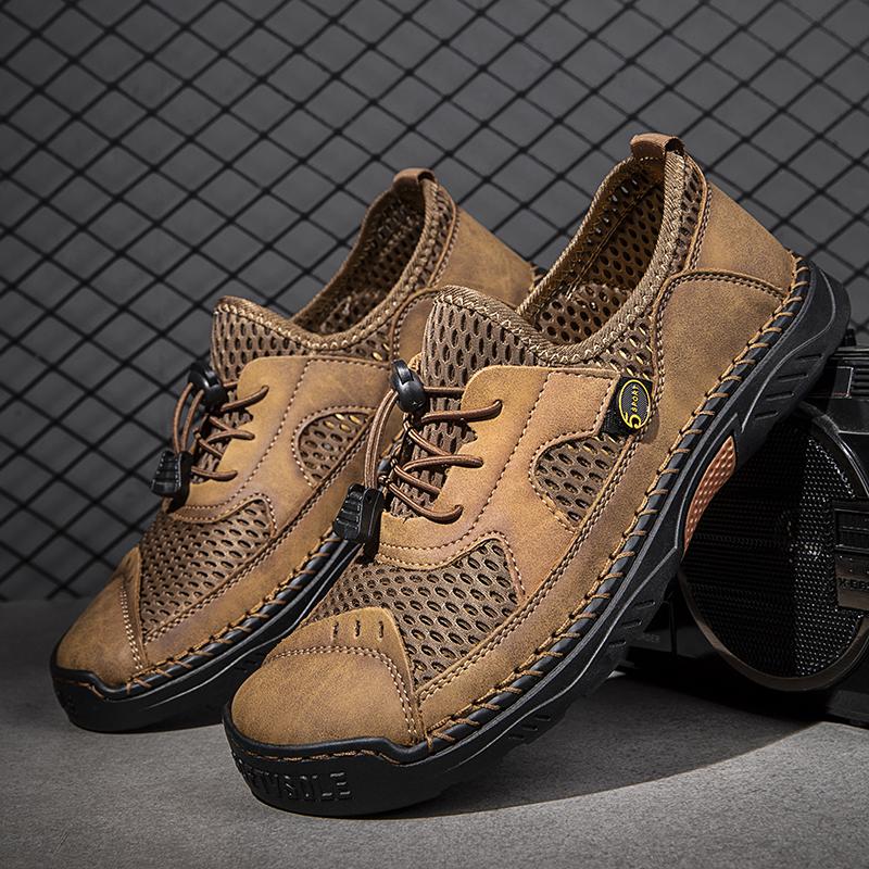 

Ультралегкие мужские кроссовки, летние удобные теннисные туфли, мужская обувь для вождения, мягкая сетчатая повседневная обувь для активного отдыха, нескользящая, удобная для ходьбы 46 коричневый