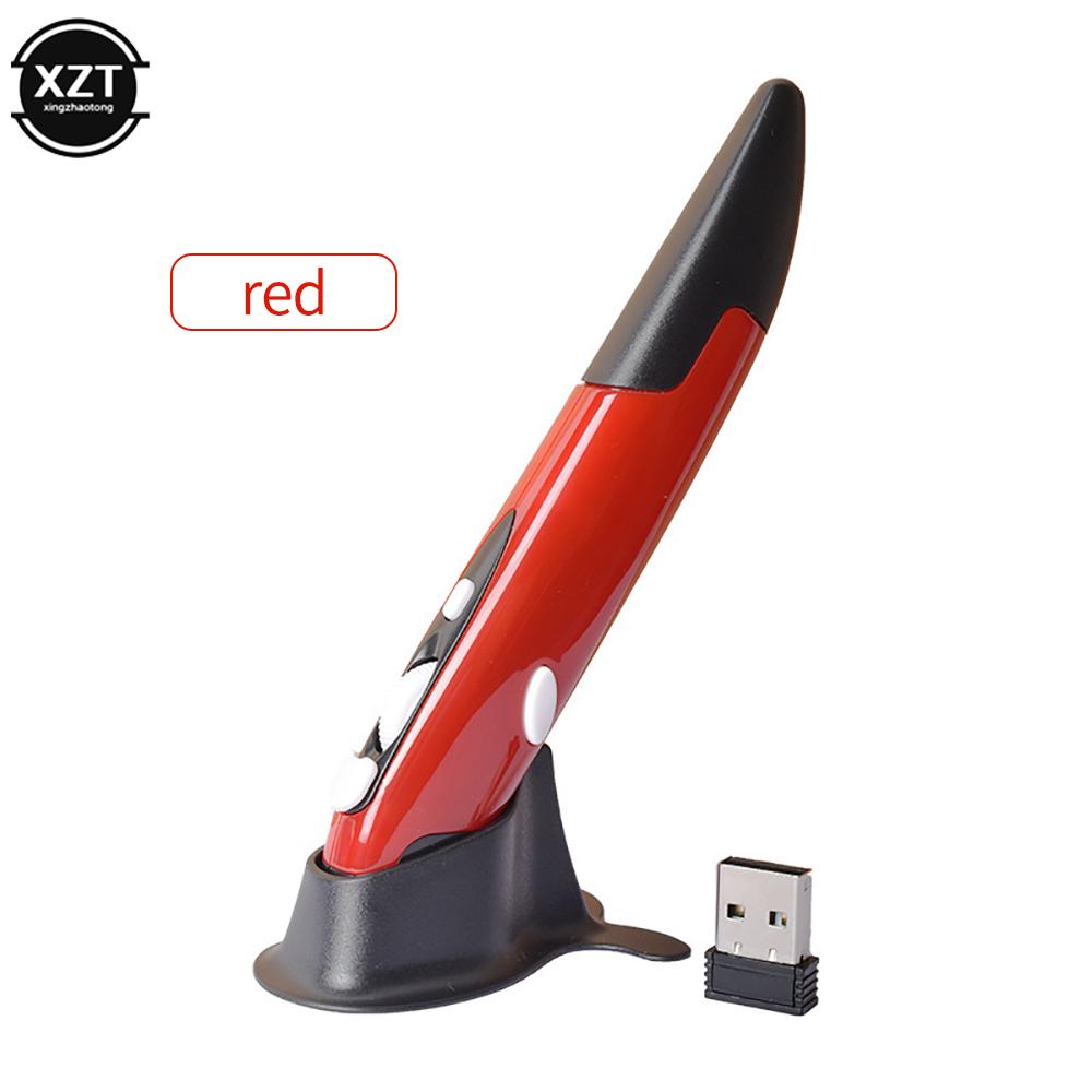 2.4G Wireless Mouse Pen Ergonomic Portable Pen Mouse USB Receiver Silent Optical Mouse for Laptop PC Office Home