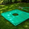 Heavy Duty Pruning Tarp Landscape with Hole, Metal Buckles, Waterproof Waste Tarp, Large Capacity Leaf Collector Garden Tree Bush Trimming for