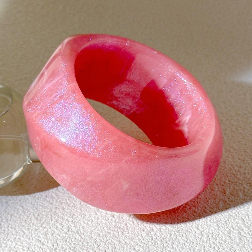 Shinny Glitter Acrylic Bangle Chunky Wide Bracelet Resin Bracelet Holiday Accessories