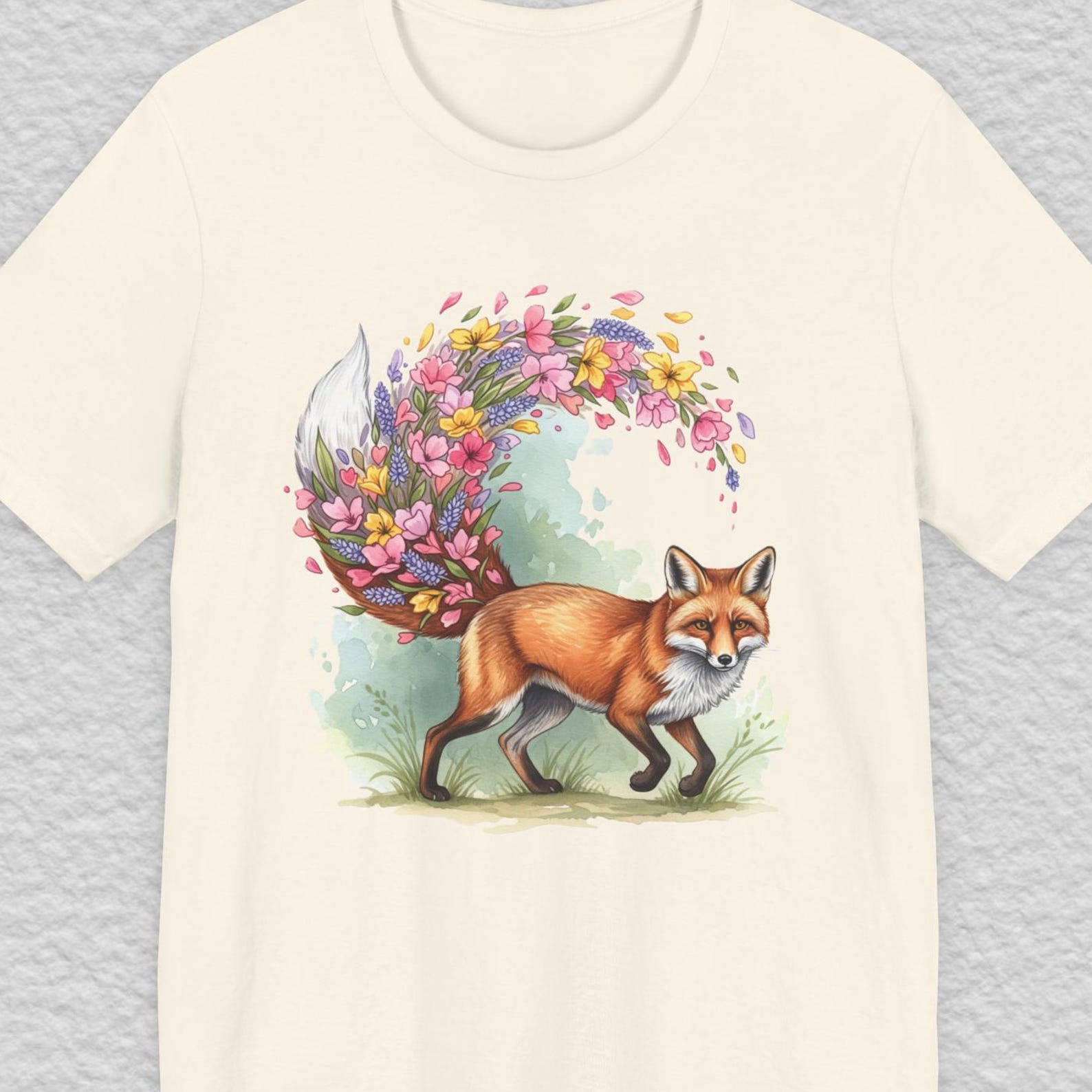 Fox Shirt with Flowers, Fox Wildflower Shirt, Floral Fox Tee, Woodland Animal Shirt, Nature Animal Tee, Botanical Fox Shirt,Nature Lover Tee S