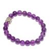 Natural Sage Amethyst Gemstone Handmade 925 Sterling Silver Bracelet 7-8" U7z34