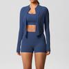 Women's 3-Piece Cloud-Feel Yoga Set: Tight Shorts, Shockproof Vest & Running Jacket