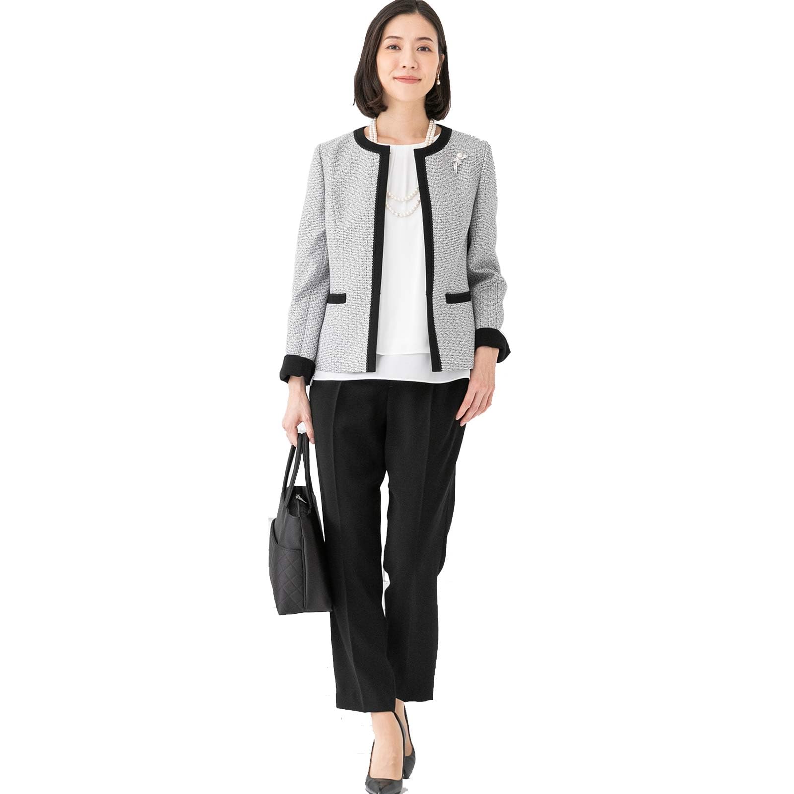 

Jenny Soir set of tweed and pants for women 11 3-piece jacket, blouse, 4508300-04 No.