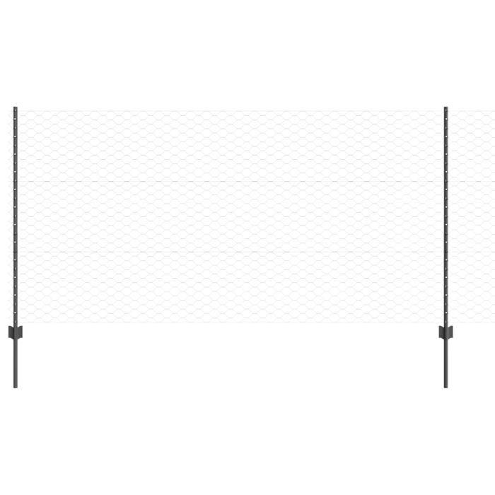 Poteaux de clôture vidaXL 22 pcs U-Channel Gris 120 cm Acier 3336936