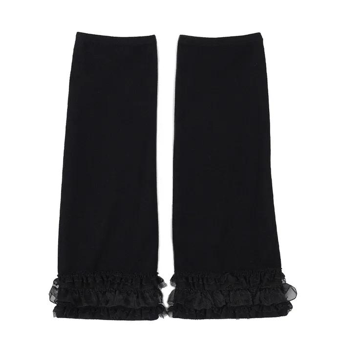 Cancan Lace Embroidered Leg Warmers_Black