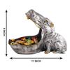Angry Big Mouth Hippopotamus Showpiece for Home Decor | Silver Hippo Decorative Item
