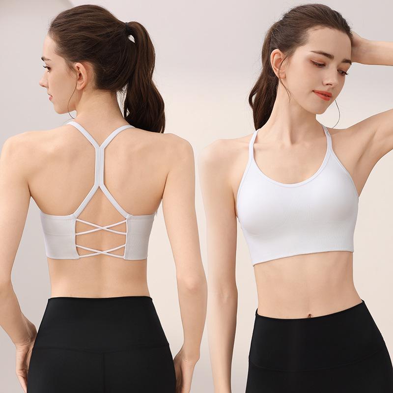 Stylish Cross-Back Yoga Sports Vest with Soft Straps for Fitness and Outdoor Running