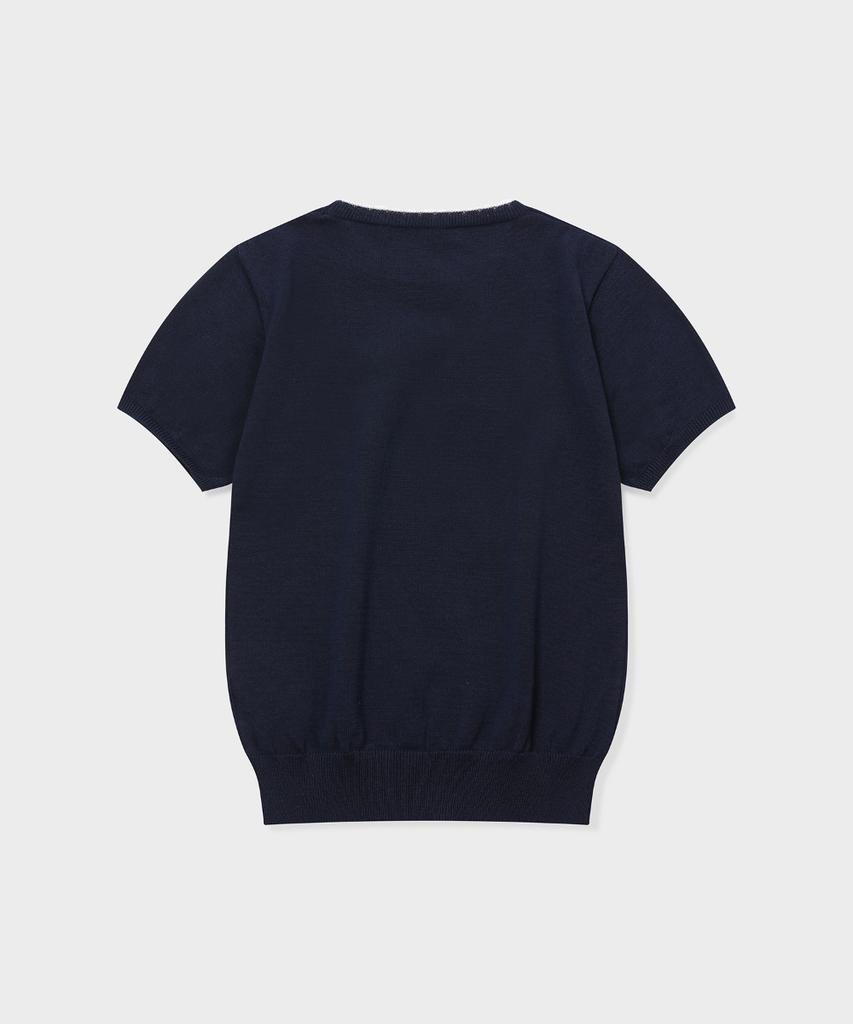 Geulleondeun Cool Cotton Knit Top (Ink Navy)